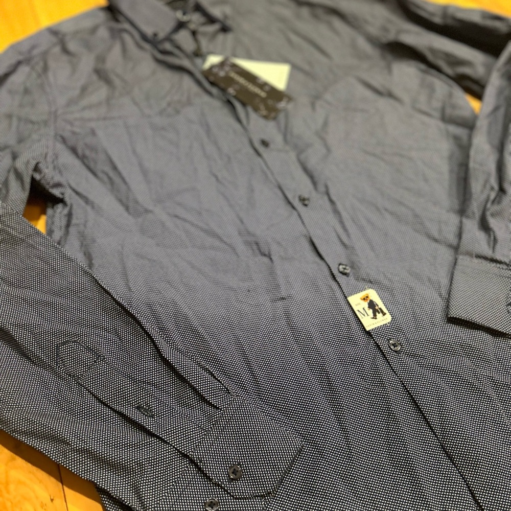 NWT Denim & Flower Men’s Cotton Long Sleeve Cotton Button Down Dress Shirt - Picture 5 of 10